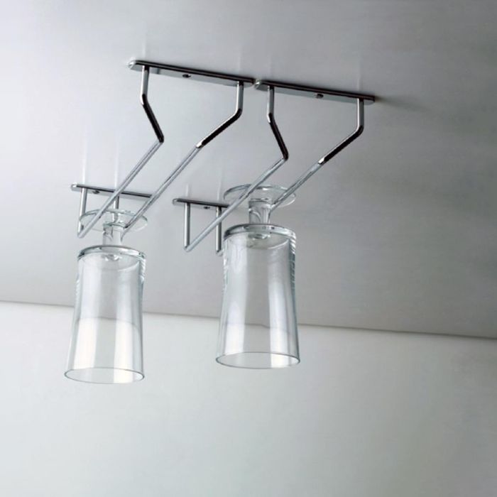 Emuca Porte-verres pour meubles Supra 1 rangée, longueur 340mm, Acier, Chromé 1