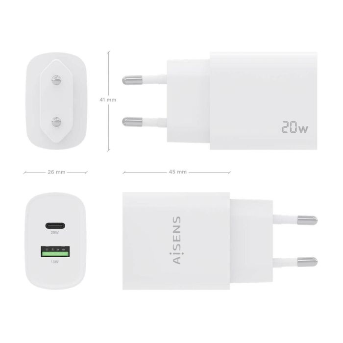 Chargeur mural Aisens A110-0754 Blanc 20 W (1 Unité) 2