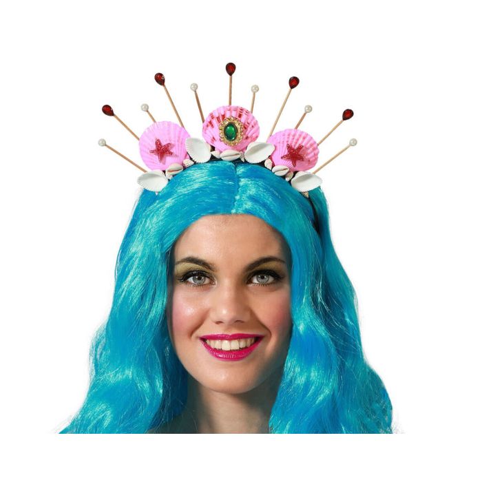 Diadema Couronne Coquillages et Cupcakes Roses pour Déguisement Sirene, Fête d'Anniversaire Enfant, Carnaval - Décoration Thème Marin