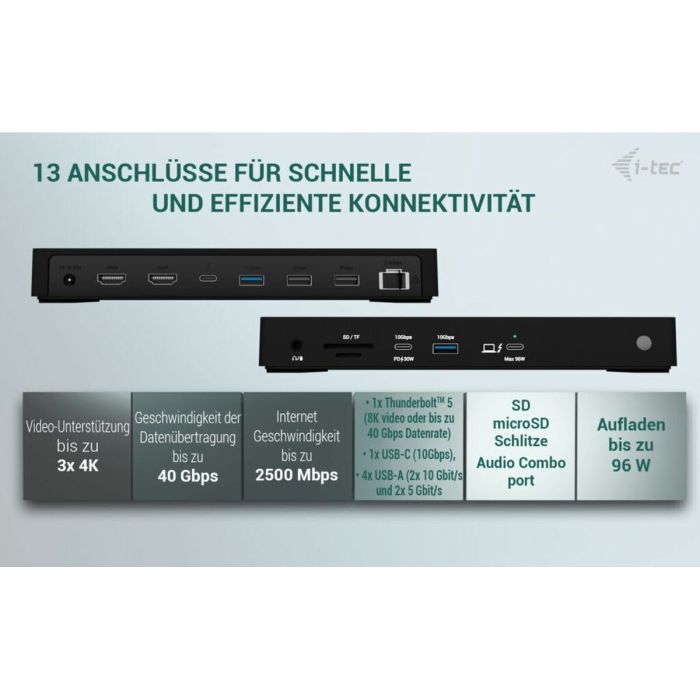 Station d'acceuil i-Tec TB4TRIPLEDOCKPD 3