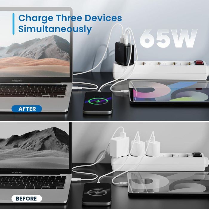 Chargeur mural Ewent EW1331 Noir 65 W 10