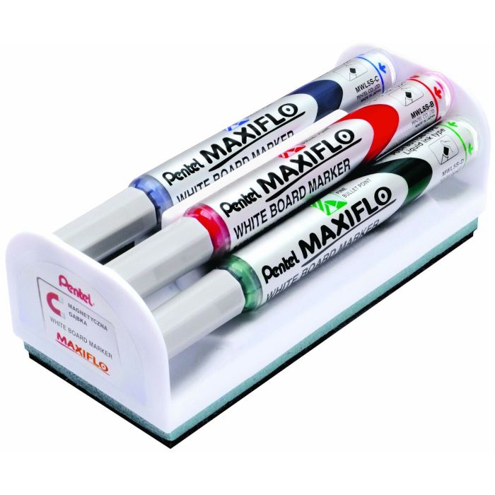 Ensemble de Marqueurs Pentel Maxiflo Effaceur de tableau 5 Ensemble de Marqueurs Pentel Maxiflo Effaceur de tableau 5