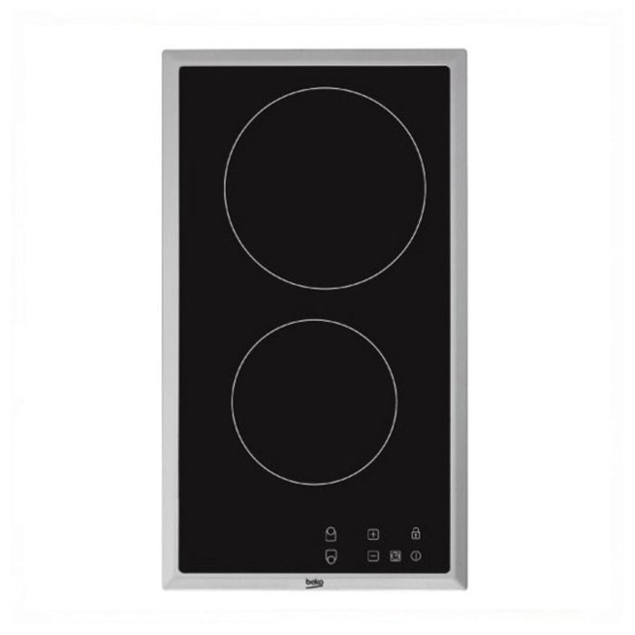 BEKO Plaque Vitrocéramique HDMC32400TX - 2 Zones - 3000W - Noir - L28.8 x P57cm