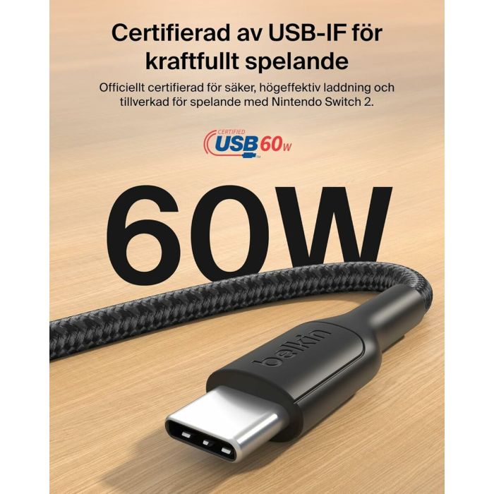 Câble USB Belkin ENA008HQ2MBK Noir 2 m 9