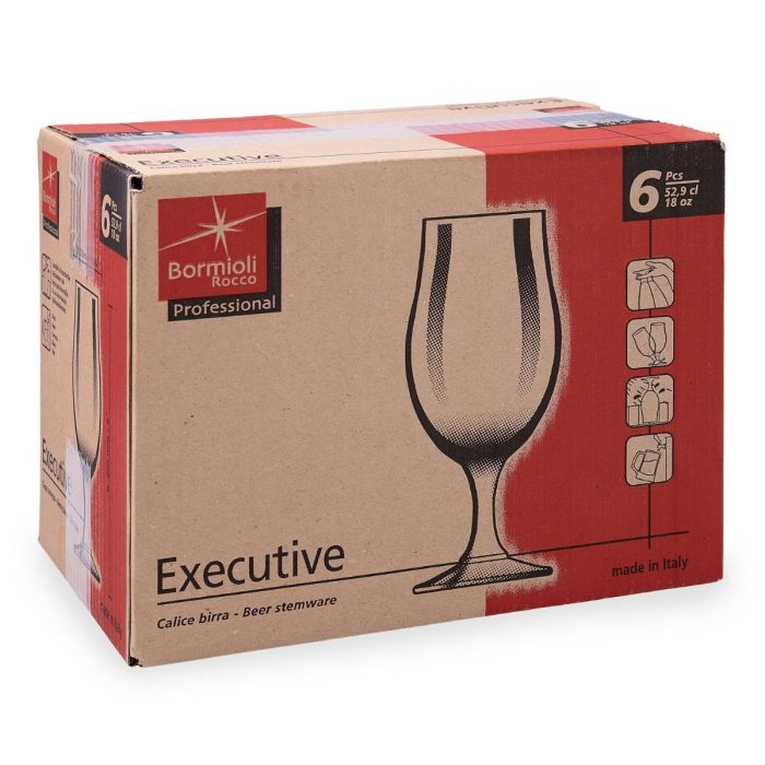 Caja 6 Copas Cerveza Vidrio Executive Bormioli Rocco 53 cL 1