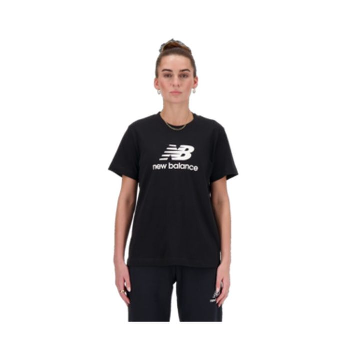 T-shirt à manches courtes femme New Balance SPORT ESSENTIALS JERSEY LOGO WT41502 Noir (XS)