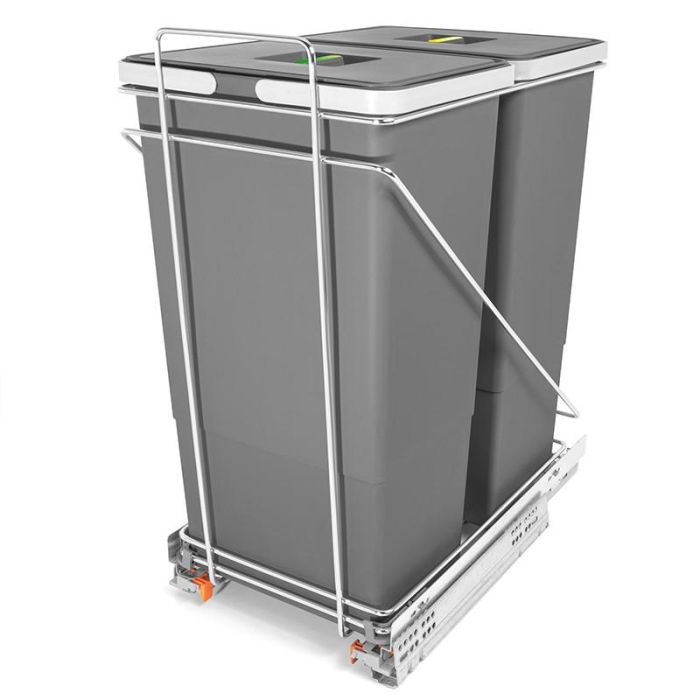 Cubo De Basura Modelo Ecofil Acabado Antracita Contenedores 2X35L Herrajes Alk 1