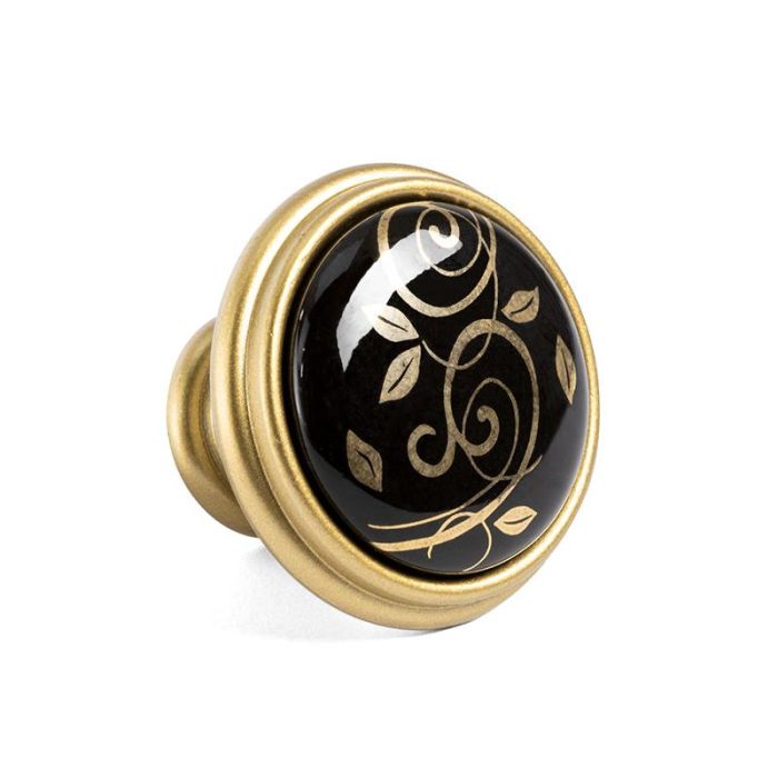 Pomo Y Tirador Modelo Sarka Zamak/Porcelana Acabado Oro Acabado Oro Distancia 0Mm-1 Agujero Giusti 1