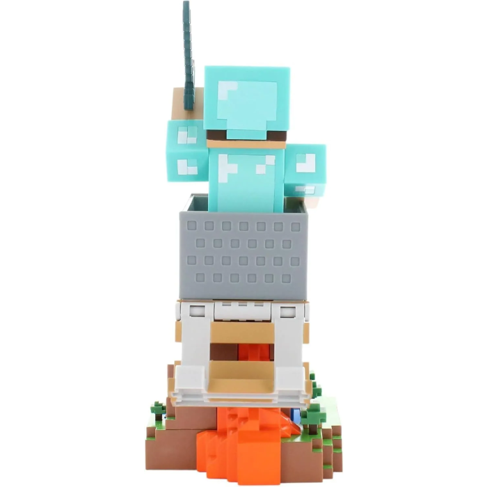 Exquisite Gaming Support Cable Guys - Figurine Minecraft Steve en Armure Diamant (20 cm) - Support pour Manette, Smartphone et Accessoires - Produit Officiel Exquisite Gaming Support Cable Guys - Figurine Minecraft Steve en Armure Diamant (20 cm) - Support pour Manette, Smartphone et Accessoires - Produit Officiel
