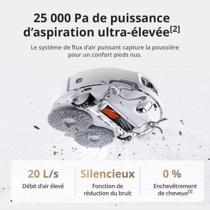 DJI ROMO S - Robot Aspirateur Laveur avec Station - 25 000 Pa - Détection de Niveau Drone - 200 Jours sans Maintenance 1