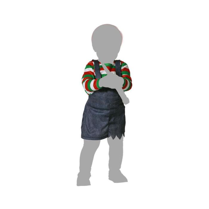 Déguisement Bébé Fille Poupée Sanglante avec T-shirt rayé et Salopette 12-24 Mois - Costume Halloween