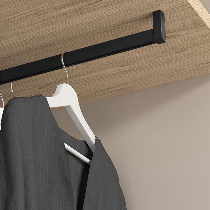 Emuca Lot de 2 rails de penderie Luxe de 0,75 m de long avec supports, Aluminium et Plastique, Peint en noir texturé 1 Emuca Lot de 2 rails de penderie Luxe de 0,75 m de long avec supports, Aluminium et Plastique, Peint en noir texturé 1