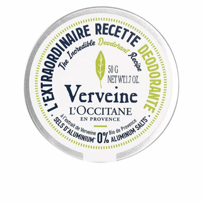 L'Occitane En Provence Déodorant Verveine 50 g - 96% d'ingrédients naturels, sans alcool, parfum agrumes et verveine