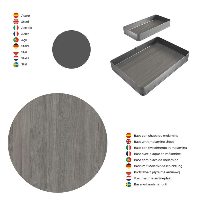 Emuca Accessoire extractible Harmony pour meuble de cuisine, Droite, Acier et Bois, Gris anthracite 6