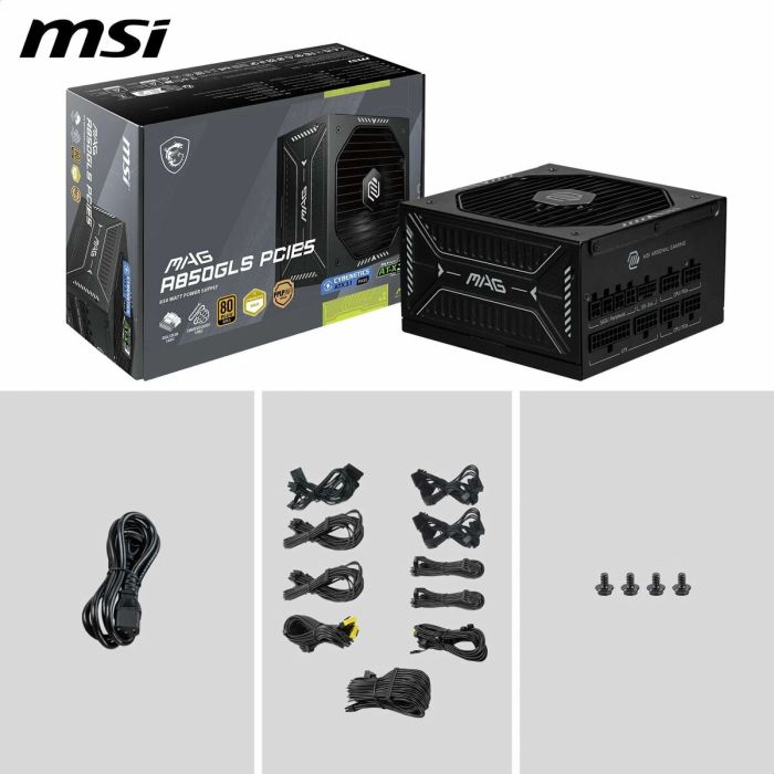 Bloc d’Alimentation MSI 306-7ZPIY11-CE0 850 W 80 Plus Gold ATX 1