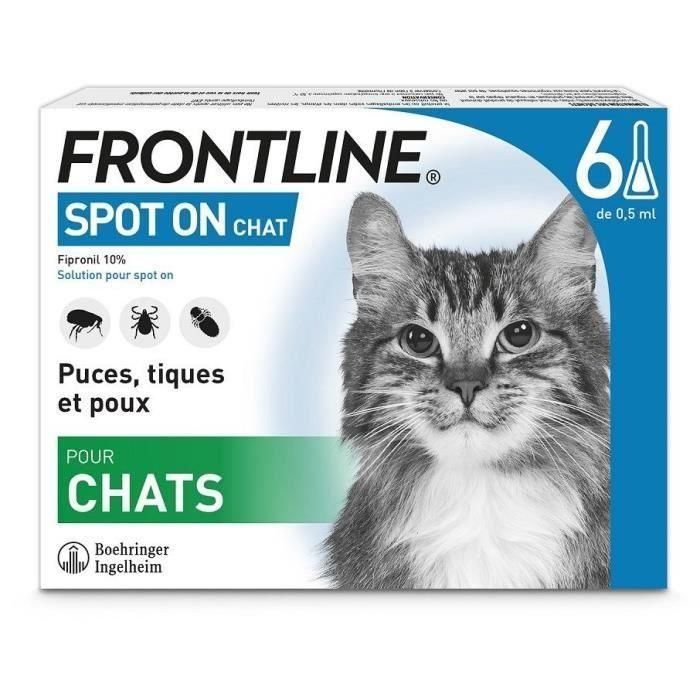 Frontline Spot On chat - Anti-puces anti-tiques pour chat - 6 pipettes 0 Frontline Spot On chat - Anti-puces anti-tiques pour chat - 6 pipettes 0
