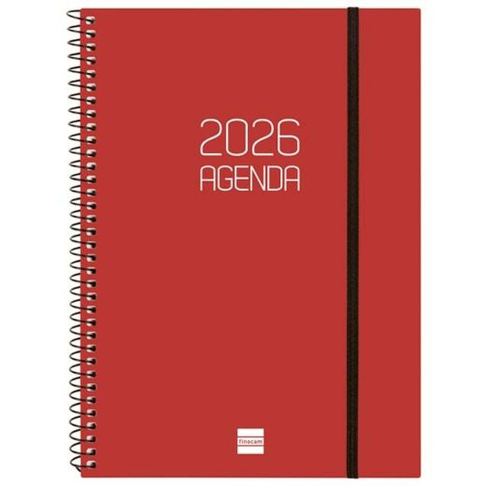 Agenda Finocam OPAQUE Bordeaux A5 15,5 x 21,2 cm 2026