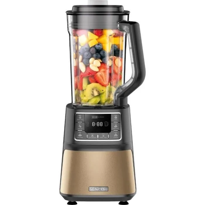Sencor SBU 7877CH Super Blender - Blender sous vide automatique 1500 W avec pichet 1.5 L et bouteille 0.7 L - 8 lames en titane, 7 programmes (Smoothie, Nutri Blend, Soupe)