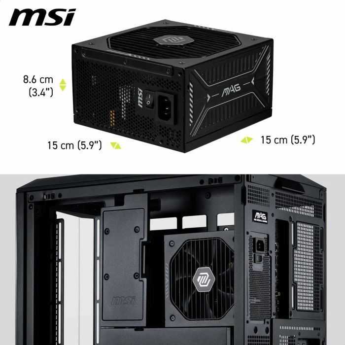 Bloc d’Alimentation MSI 306-7ZPIY11-CE0 850 W 80 Plus Gold ATX 2