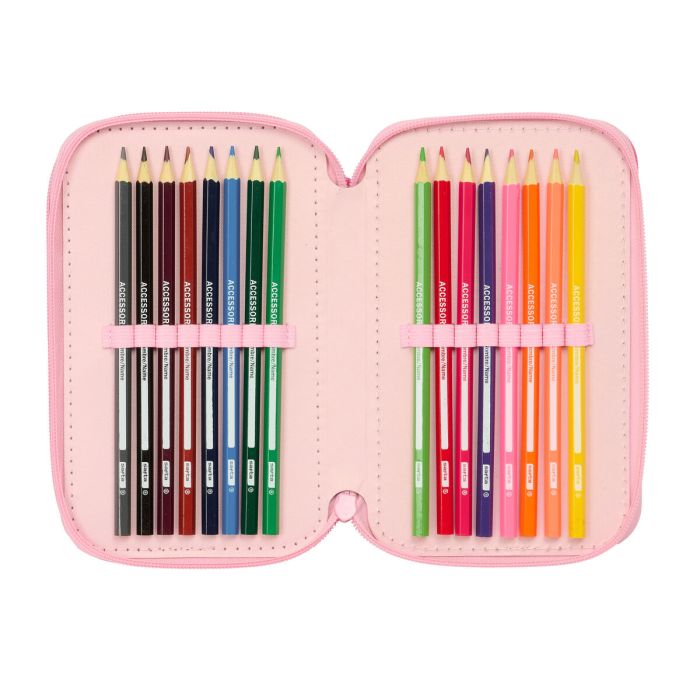 Pochette à crayons triple Lilo & Stitch Ice cream Rose 12,5 x 19,5 x 5,5 cm 37 Pièces 1