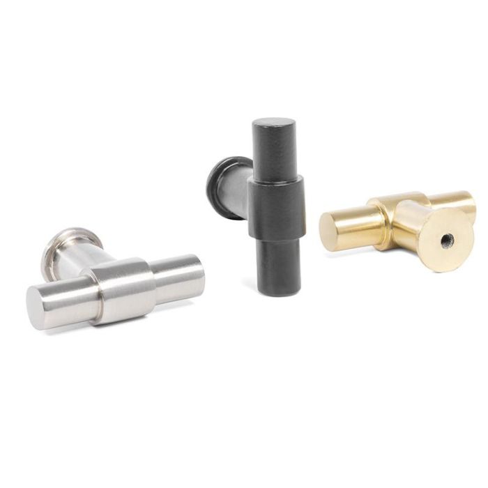 Tirador Zmk ''T'' 50Mm Acabados Negro Mate, Latón Y Níquel Acabado Negro Mate Jandel 1