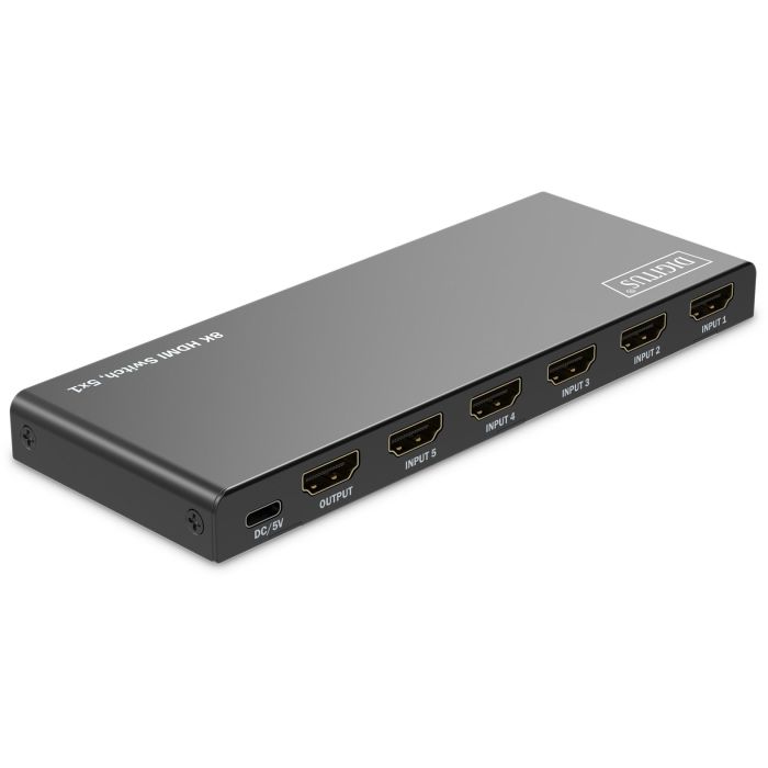 DIGITUS HDMI Switch, 5x1 8K/60Hz HDR, HDCP 2.3 3