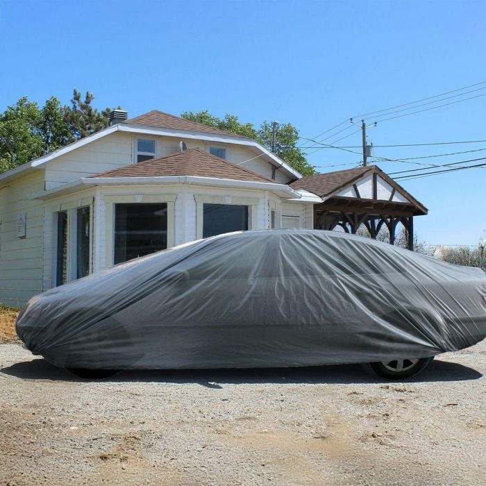 Housse de voiture - ECO BUDGET - Protection contre la poussiere - Imperméable - Polyéthylene - 430x165x120 cm 3