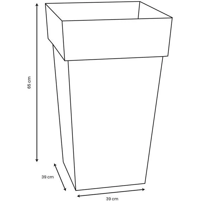 EDA Pot de Fleurs Toscane Haut Carré - 39x39x65 cm, 62 L, Intérieur/Extérieur, Traité Anti-UV et Gélif, Bleu Jean EDA Pot de Fleurs Toscane Haut Carré - 39x39x65 cm, 62 L, Intérieur/Extérieur, Traité Anti-UV et Gélif, Bleu Jean