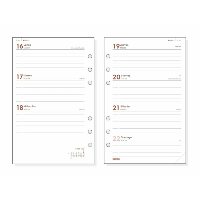 Recharge pour agenda Finocam OPEN R1093 2026 11,7 x 18,1 cm 2