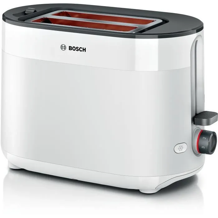 Bosch TAT2M121 MyMoment Toaster Blanc 2 Tranches - Fonctions Décongélation et Réchauffage, Centrage Automatique du Pain, Chauffe-Viennoiserie Intégré Bosch TAT2M121 MyMoment Toaster Blanc 2 Tranches - Fonctions Décongélation et Réchauffage, Centrage Automatique du Pain, Chauffe-Viennoiserie Intégré