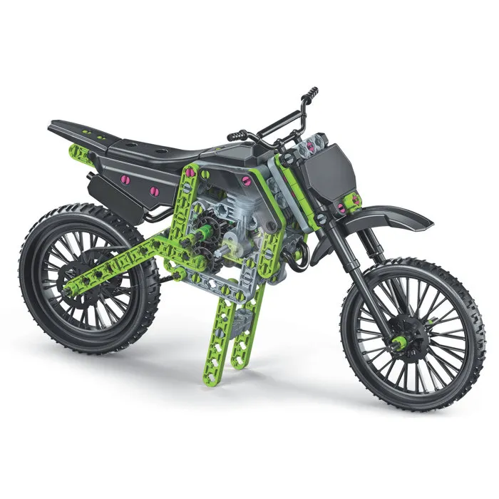 Clementoni - Jeu de construction modélisme - Motocross Xtrem - Coffret prototype avec roues et système de direction fonctionnel Clementoni - Jeu de construction modélisme - Motocross Xtrem - Coffret prototype avec roues et système de direction fonctionnel