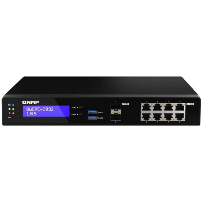 QNAP QuCPE-3032-C3558R-8G Intel Atom C3558R 8x2.5GbE RJ45 ports and 2x10GbE SFP+ ports 2xM.2 2280 NVMe slot 60W PS units 0 QNAP QuCPE-3032-C3558R-8G Intel Atom C3558R 8x2.5GbE RJ45 ports and 2x10GbE SFP+ ports 2xM.2 2280 NVMe slot 60W PS units 0