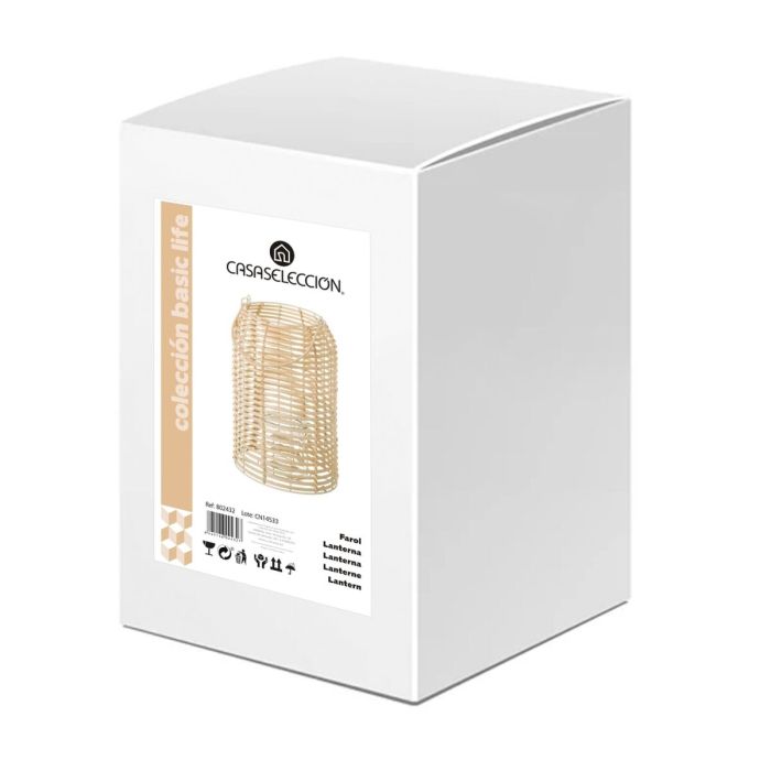 Lanterne Naturel Fer Rotin 21 x 21 x 32 cm 1 Lanterne Naturel Fer Rotin 21 x 21 x 32 cm 1