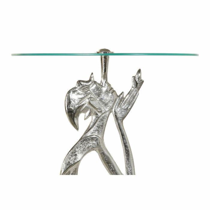 Table d'appoint DKD Home Decor Transparent Aluminium Verre Argenté (46 x 46 x 72 cm) 1
