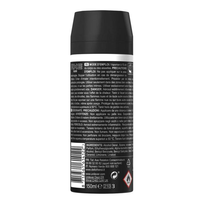 Spray déodorant Axe Black 150 ml 1 Spray déodorant Axe Black 150 ml 1