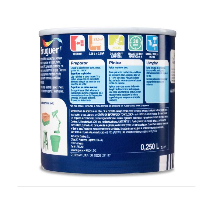 Peinture acrylique Bruguer 5160685 250 ml Permanent White Mat 7