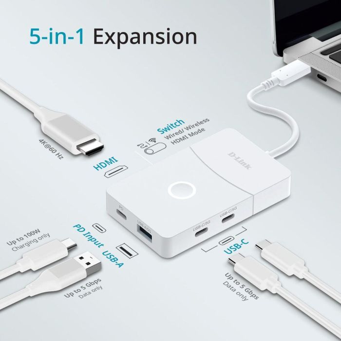 Hub USB D-Link DUP-501 Blanc Hub USB D-Link DUP-501 Blanc