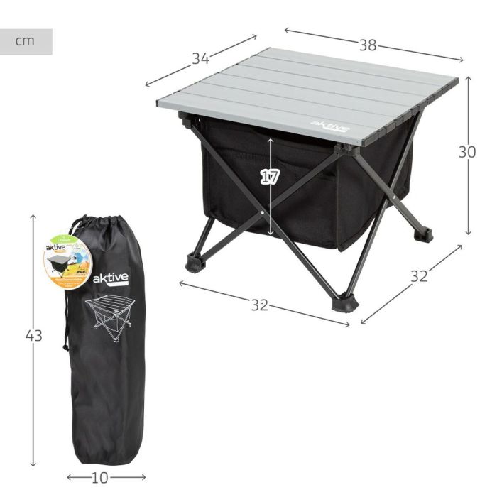 Table Piable Aktive Camping Poche 38 x 30 x 34 cm (2 Unités) 3