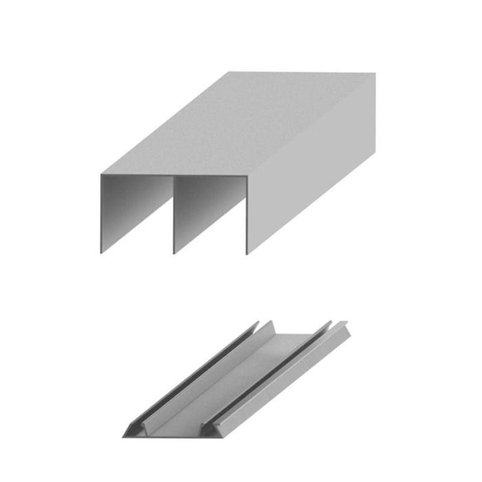 Guías Superior E Inferior Lugano 2/3M Sp10/16 Acabados Blanco Mate, Plata Mate, Negro Acabado Plata Mate Largo 2M Herrajes Alk 2