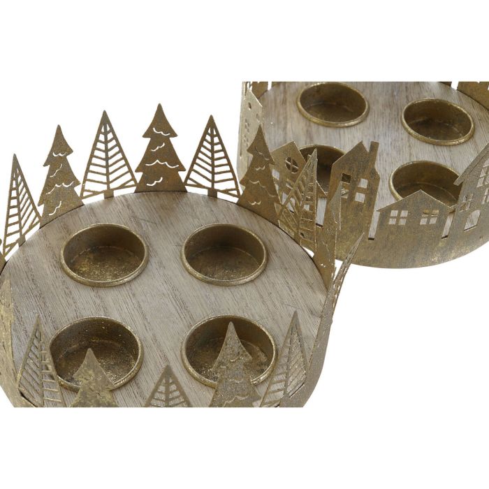 Bougeoirs de Noël DKD Home Decor Doré Naturel 16,5 x 16,5 x 8,5 cm (2 Unités) 1 Bougeoirs de Noël DKD Home Decor Doré Naturel 16,5 x 16,5 x 8,5 cm (2 Unités) 1