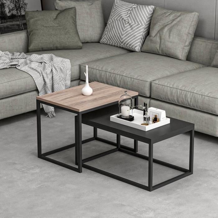 Table basse - LEKA - Rectangulaire - Anhtracite - 72 x 45 x 37 cm 3