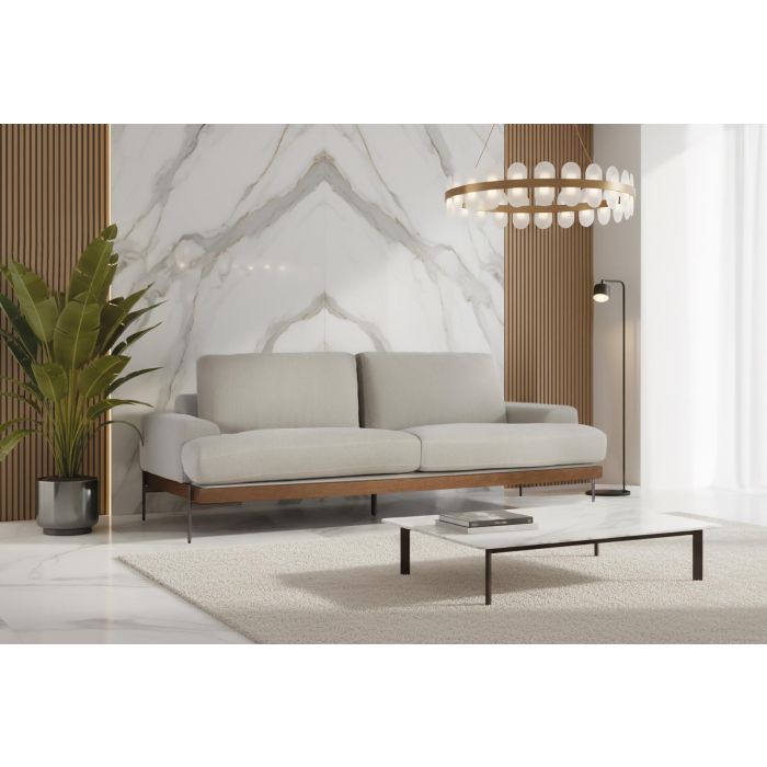 GINER Y COLOMER Canapé 3 Places en Tissu Linen Gris Clair avec Pattes en Métal - Structure en Bois de Frêne - Dimensions 225 x 89 x 80 cm 6 GINER Y COLOMER Canapé 3 Places en Tissu Linen Gris Clair avec Pattes en Métal - Structure en Bois de Frêne - Dimensions 225 x 89 x 80 cm 6