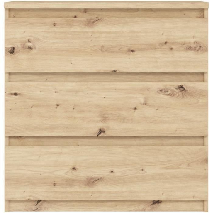 Commode CHELSEA 3 tiroirs - L 77,2 x P 42 x H 79,9 cm - Décor chene artisan 2 Commode CHELSEA 3 tiroirs - L 77,2 x P 42 x H 79,9 cm - Décor chene artisan 2