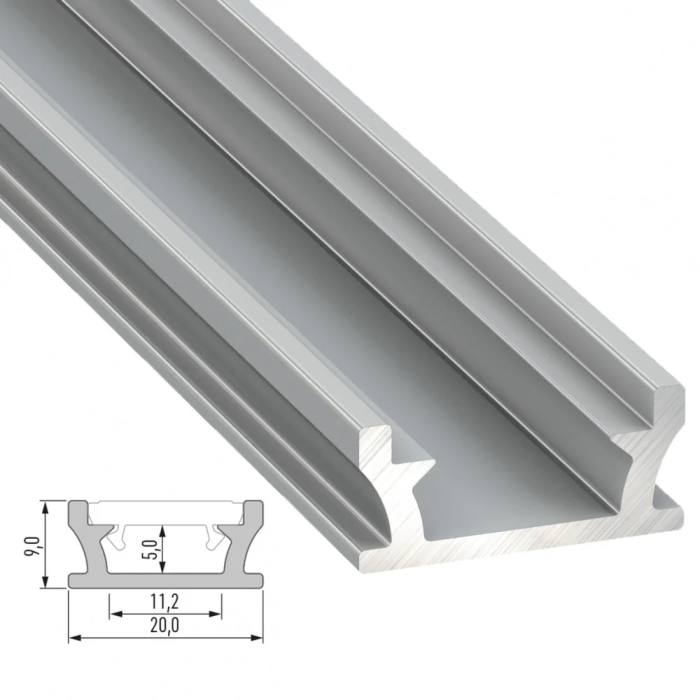 Profilé Aluminium Type TERRA 2,02M Anodizado Plata 1