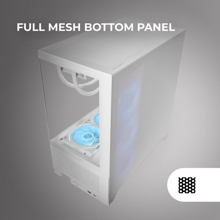 Boîtier ATX semi-tour Mars Gaming MCLCDXW Blanc 6 Boîtier ATX semi-tour Mars Gaming MCLCDXW Blanc 6