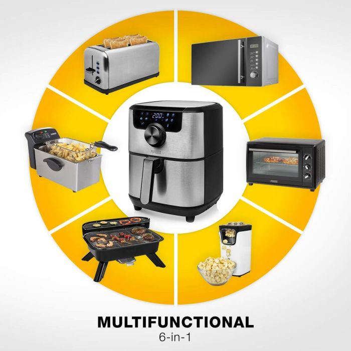 Friteuse à Air Princess 01.182033.01.001 1500 W Noir Argenté 4,5 L 12 Friteuse à Air Princess 01.182033.01.001 1500 W Noir Argenté 4,5 L 12