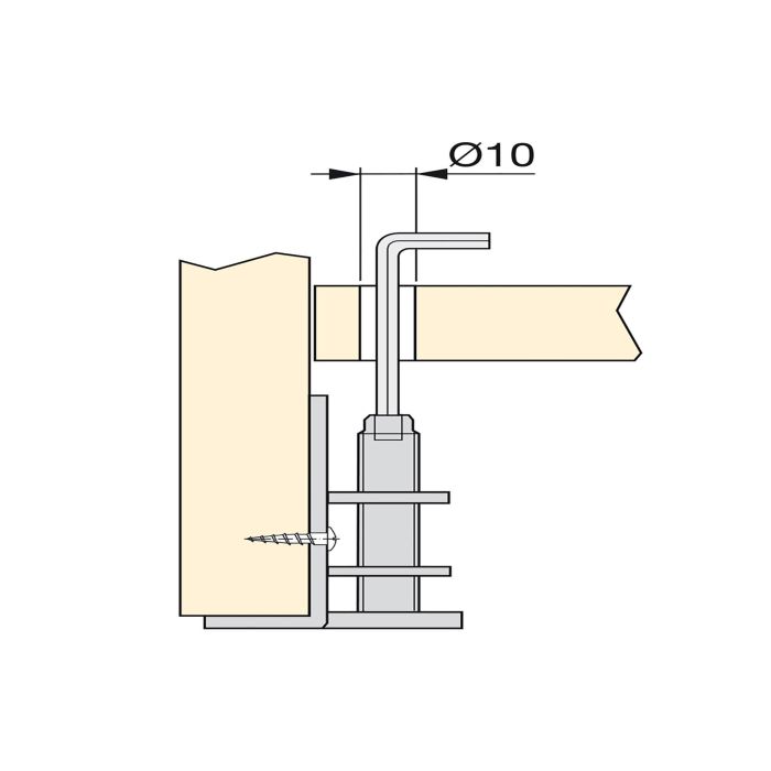 Emuca Lot de 10 niveleurs circulaires M10 avec capuchon et support de meuble, diamètre 23mm, Acier et Plastique, Zingué 3