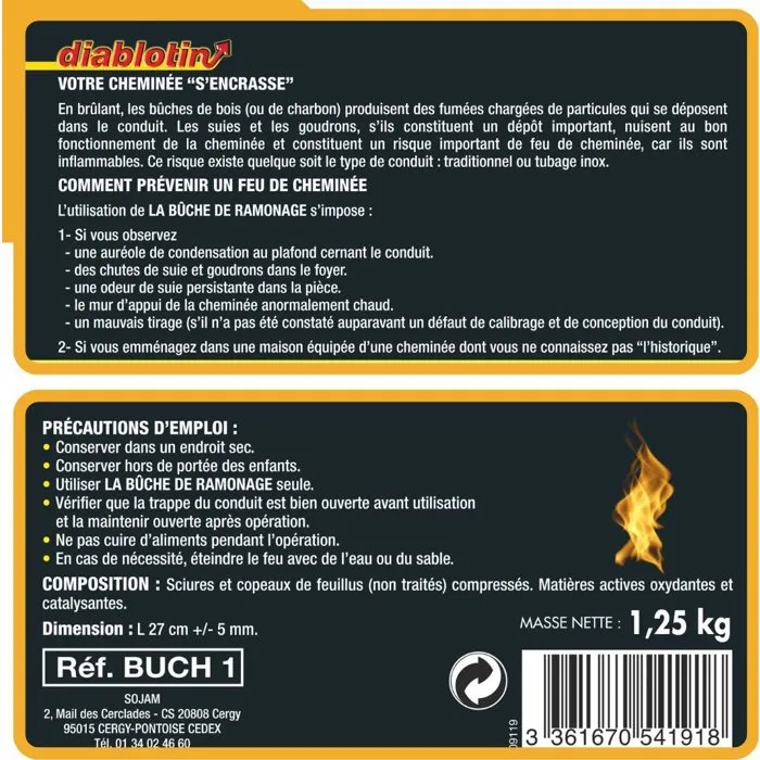 Acto Diablotin Leño para deshollinador, élimine suie et goudron, DIA3361670541918 2