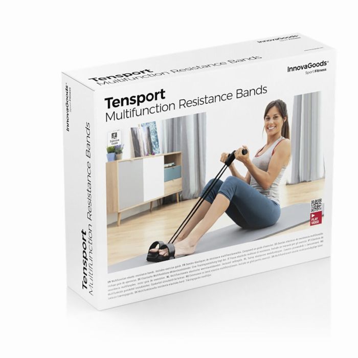 Élastiques de musculation multi-usages avec guide d’exercices Tensport InnovaGoods 1