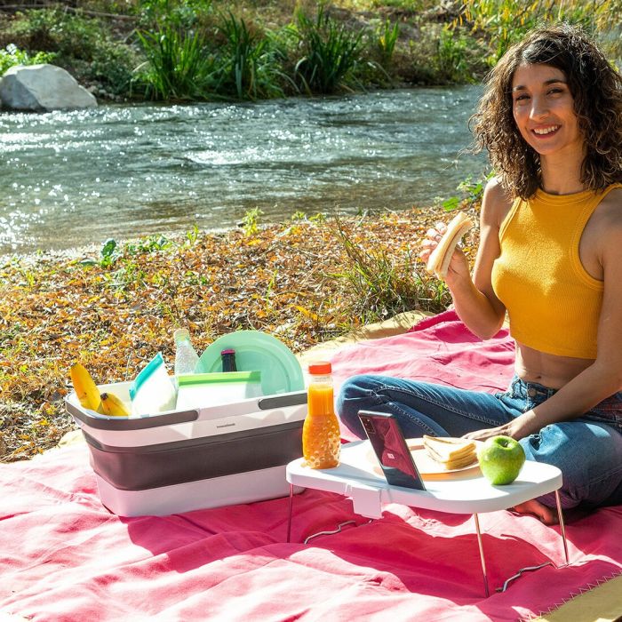 Panier de Pique-nique Pliable avec Couvercle-table Pickning InnovaGoods 6 Panier de Pique-nique Pliable avec Couvercle-table Pickning InnovaGoods 6